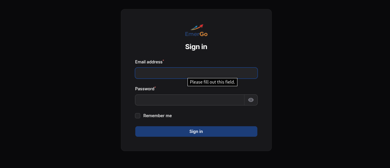 EmerGo Command Center Login